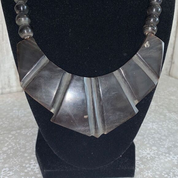 Vintage Black Native Ethnic Tribal Necklace 17” - Picture 2 of 14